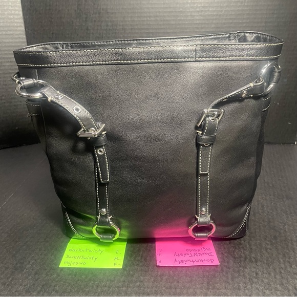 Vintage Coach Black Leather Tote Excellent, classy, LIKE NEW VERY WELL CARED FOR - Picture 4 of 17
